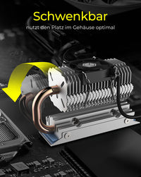 ICY BOX IB-M2HSF-705, M.2 Kühler mit Heatpipe und 30 mm Lüfter,Aluminium, Für M.2 SSDs max. 2280, silber