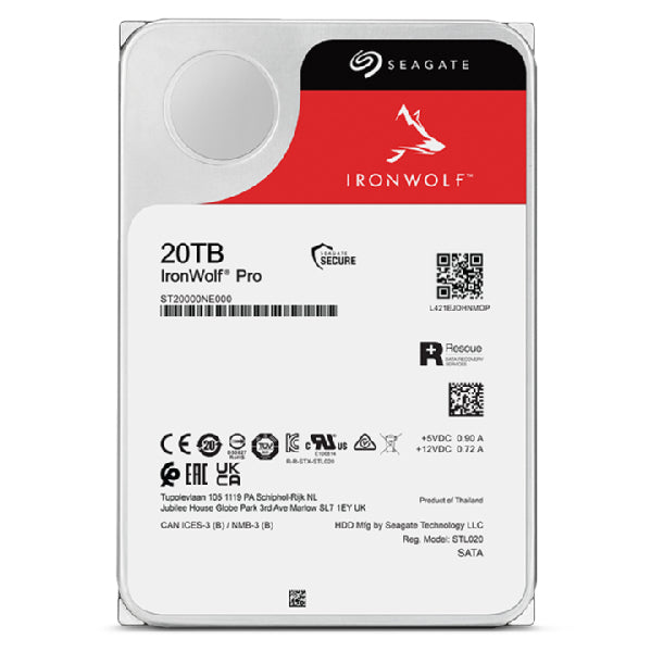 Seagate IronWolf Pro ST20000NT001 Interne Festplatte 20 TB 7200 RPM 256 MB 3.5"