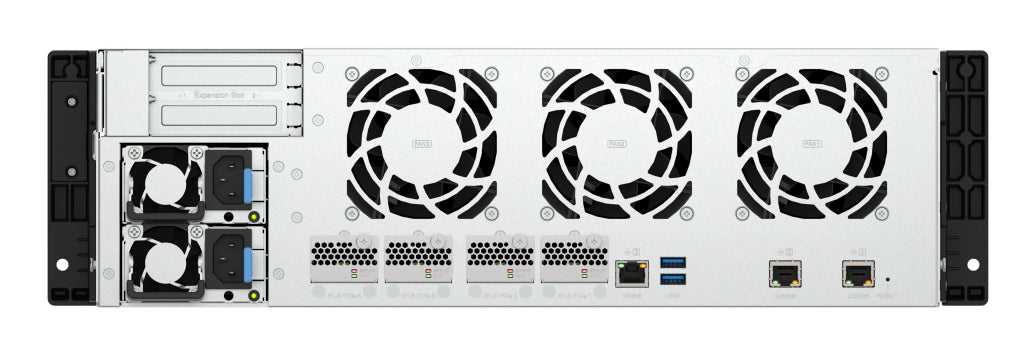 QNAP TS-H1655XEU-RP Speicherserver Rack (3U) Intel Atom® C5125 8 GB DDR4 0 TB QuTS hero Schwarz, Grau