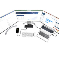 StarTech.com USB-C USB-A Dock - Hybrid Universal Triple Monitor Laptop Docking Station DisplayPort & HDMI 4K 60 Hz - 85W PD, 6x USB-Hub, GbE, Audio - USB 3.1 Gen 2 10 Gbit/s