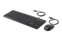 HP 150 Wired Mouse and Keyboard Tastatur Maus enthalten Heimbüro USB AZERTY Belgisch Schwarz