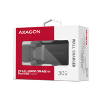 AXAGON ACU-PQ30 Ladegerät QC3.0, 4.0/AFC/FCP/PPS/Apple + PD USB-C, 30W - schwarz