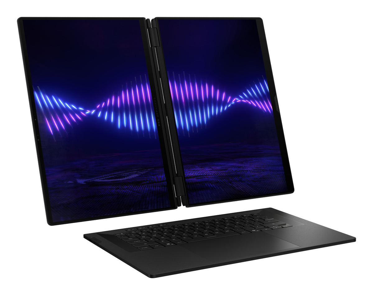 ASUS ROG Zephyrus Duo GX651AX-SR004W Intel Core Ultra 9 386H Hybrid (2-in-1) 40,6 cm (16") Touchscreen 3K 64 GB LPDDR5x-SDRAM 2 TB SSD NVIDIA GeForce RTX 5090 Wi-Fi 7 (802.11be) Windows 11 Home Grau QWERTZ Deutsch