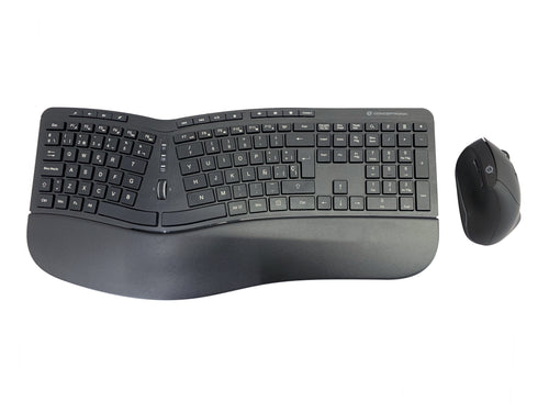 Conceptronic ORAZIO ERGO Kabelloses Set aus ergonomischer Tastatur und vertikaler Maus, spanisch
