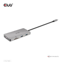 CLUB3D USB Gen1 Type-C 9-in-1 hub with HDMI, VGA, 2x USB Gen1 Type-A, RJ45, SD/Micro SD card slots and USB Gen1 Type-C Female port