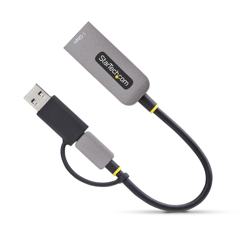 StarTech.com USB-C Ethernet Adapter mit USB-A Dongle, 10/100/1000Mbps, 15cm Kabel, USB 3.0 Gigabit Adapter, USB Ethernet Adapter-LAN Adapter,Windows/macOS/Linux/iOS/ChromeOS