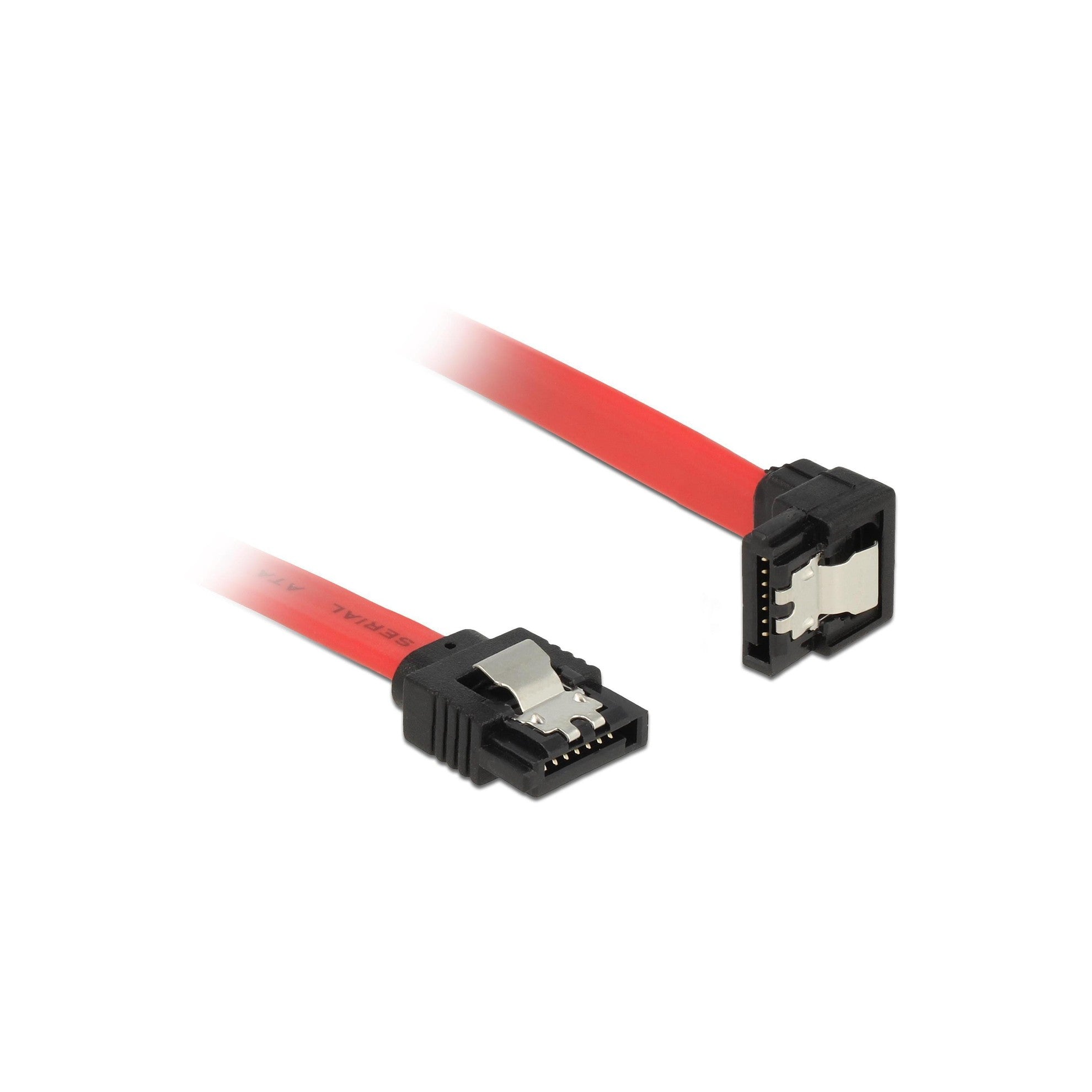 Delock SATA3 Kabel: 0.5m, Metall Clip, rot