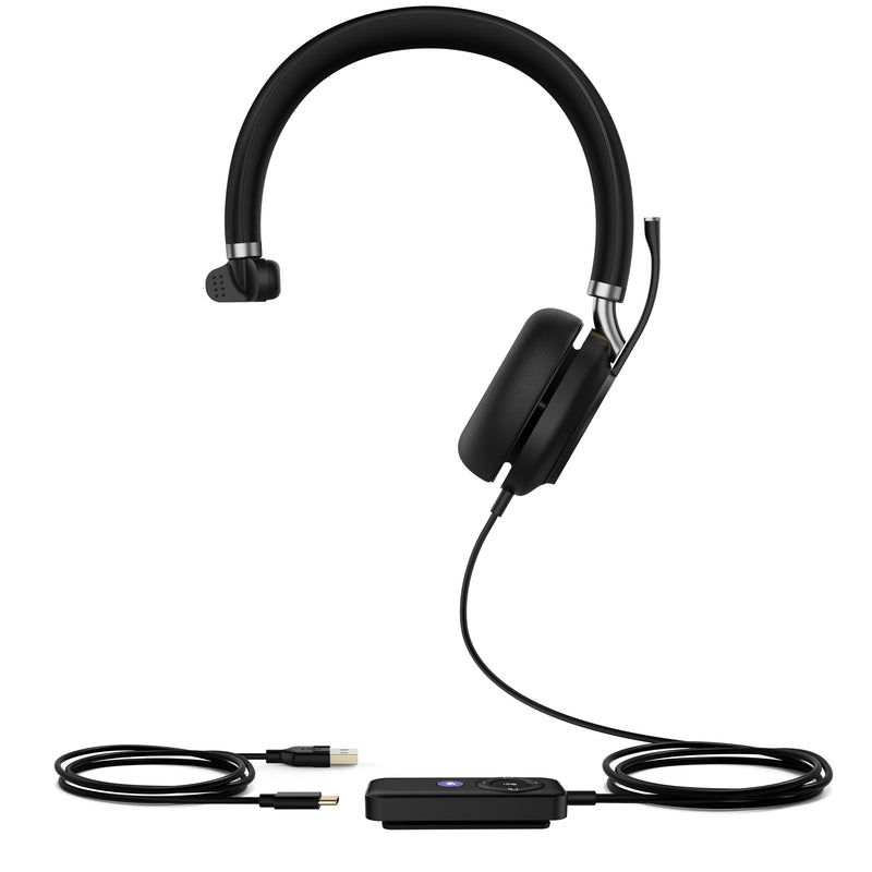 Yealink UH38 Mono Teams Kopfhörer Verkabelt & Kabellos Kopfband Büro/Callcenter Bluetooth Schwarz