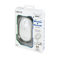LogiLink ID0205 Maus Büro Beidhändig RF Wireless + Bluetooth 1600 DPI