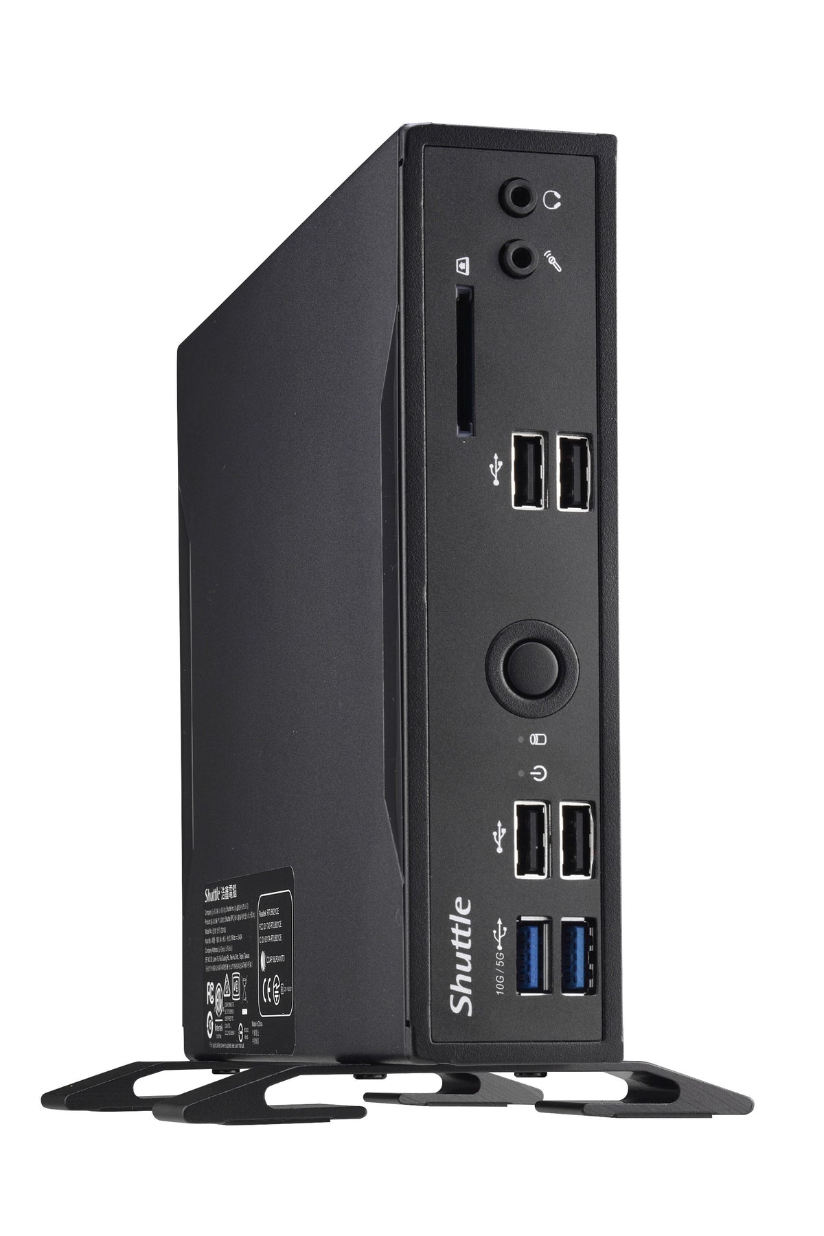 Shuttle XPC slim Barebone DS20UV2, Celeron 5205U, 1xHDMI, 1xDP, 1xVGA, 2xLAN (1xGbit, 1x2.5Gbit), 1xCOM, 8xUSB, lüfterlos, 24/7 Dauerbetrieb