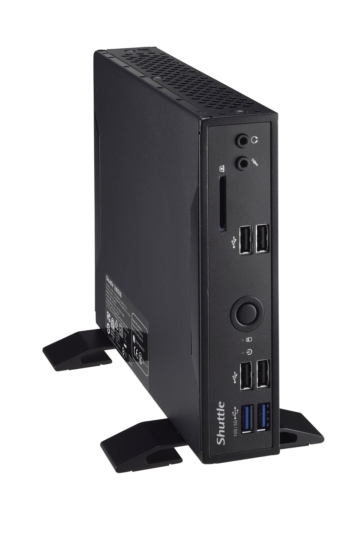 Shuttle XPC slim Barebone DS20UV2, Celeron 5205U, 1xHDMI, 1xDP, 1xVGA, 2xLAN (1xGbit, 1x2.5Gbit), 1xCOM, 8xUSB, lüfterlos, 24/7 Dauerbetrieb