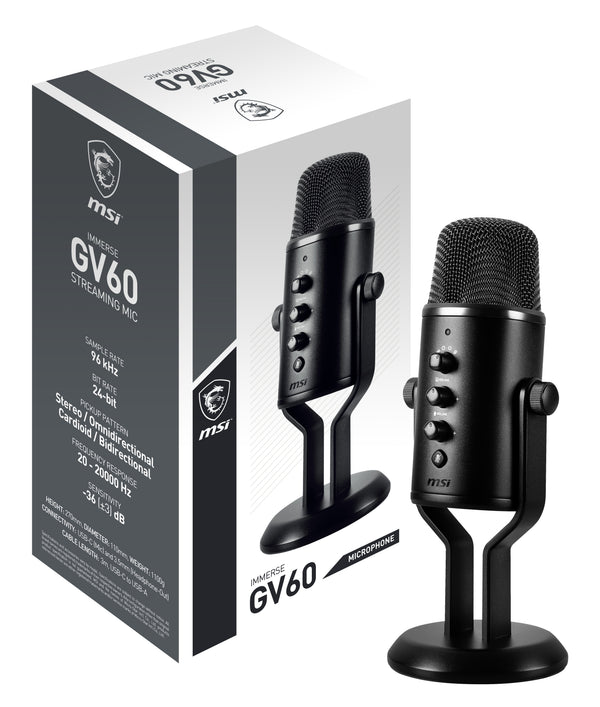 MSI IMMERSE GV60 STREAMING MIC Mikrofon Schwarz Mikrofon für Spielkonsole