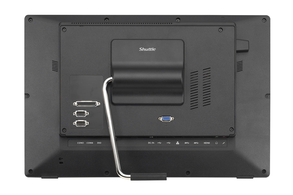 Shuttle XPC All-In-One complete IoT PC P9200PA Intel® Celeron® 5205U 49,5 cm (19.5") 1600 x 900 Pixel Touchscreen All-in-One-PC 8 GB DDR4-SDRAM 250 GB SSD Windows 10 IoT Enterprise Wi-Fi 5 (802.11ac) Schwarz