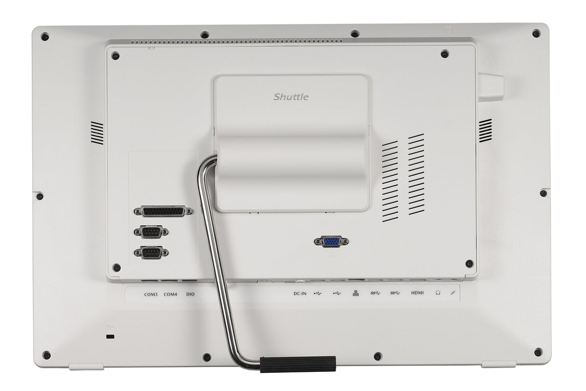 Shuttle All-In-One Barebone P92U, 19,5" Multi-Touch-Screen, Celeron 5205U, Wifi, IP54, lüfterlos, 24/7 Dauerbetrieb
