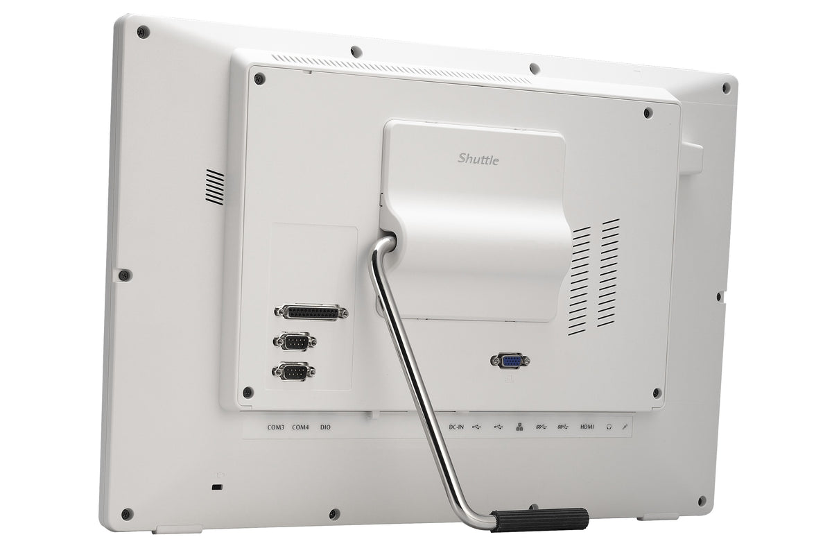 Shuttle All-In-One Barebone P92U, 19,5" Multi-Touch-Screen, Celeron 5205U, Wifi, IP54, lüfterlos, 24/7 Dauerbetrieb