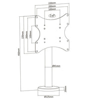 Techly ICA-LCD 316S Flachbildschirm-Tischhalterung 109,2 cm (43") Tisch/Bank Schwarz