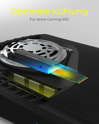 ICY BOX IB-M2HS-PS5, M.2 Kühlkörper für PS5, passt für M.2 SSD 22x80 mm, 10 mm Bauhöhe, schwarz