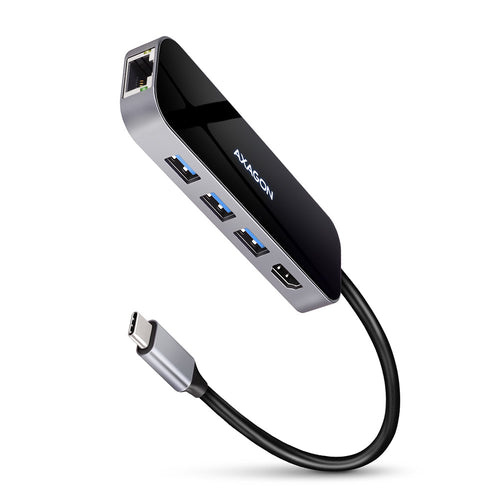 Axagon HMC-6GL USB 3.2 Gen 1 hub, 3x USB-A, HDMI 4k/30Hz, RJ-45, PD 100W, 20cm USB-C Kabel