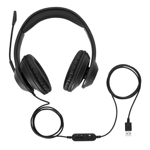 Targus AEH102GL Kopfhörer & Headset Kabelgebunden Kopfband Anrufe/Musik USB Typ-A Schwarz