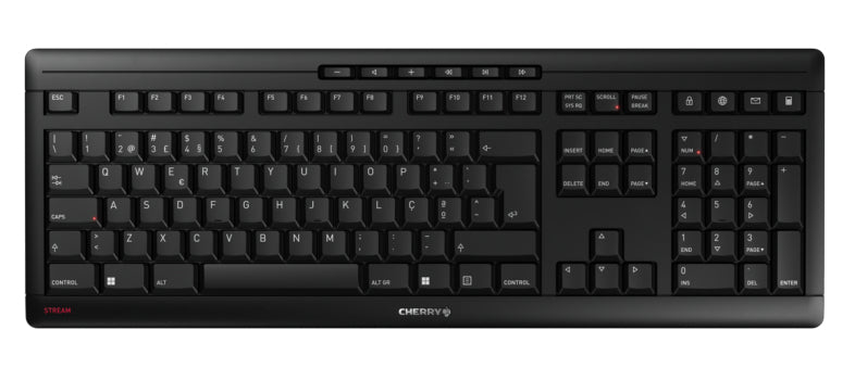 CHERRY STREAM KEYBOARD WIRELESS Tastatur Universal RF Wireless QWERTY Portuguesisch Schwarz