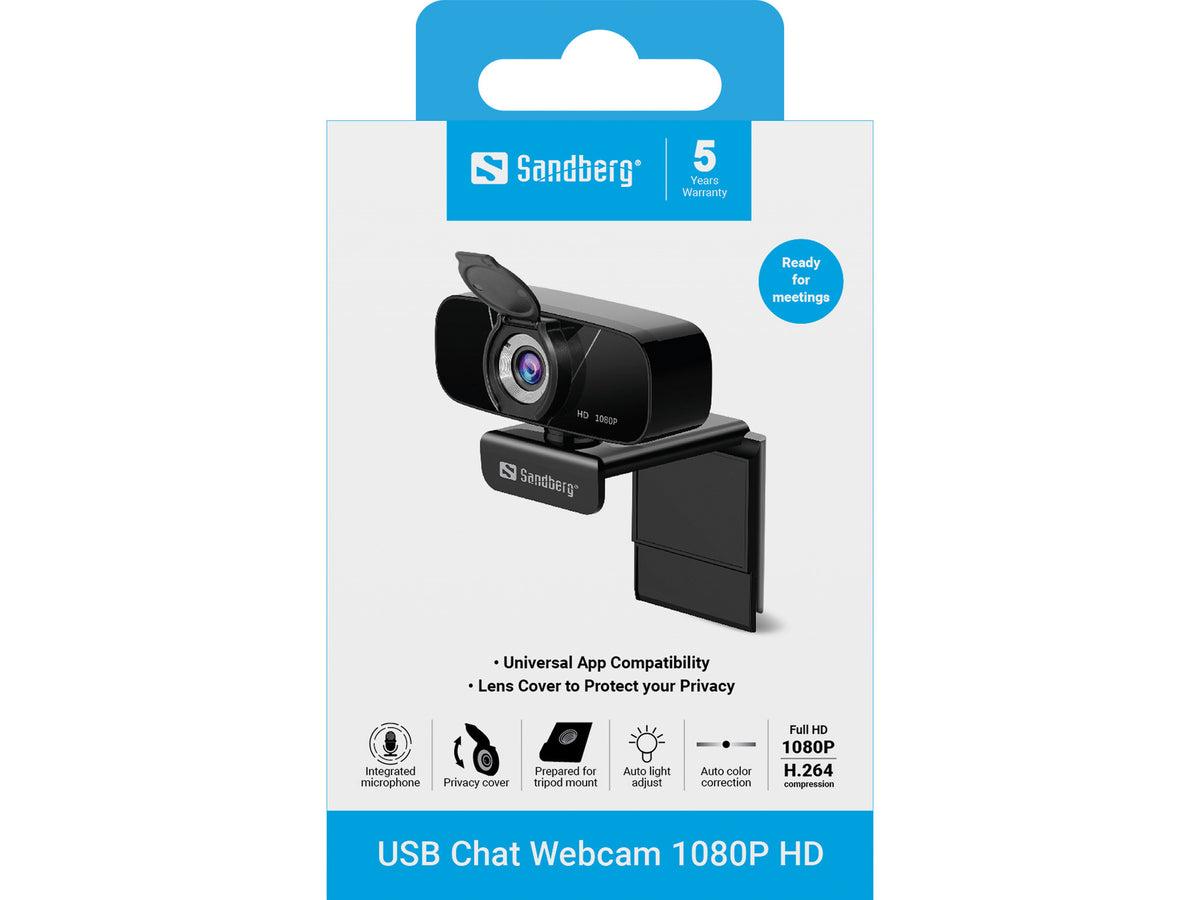 Sandberg 134-15 Webcam 2 MP 1920 x 1080 Pixel USB 2.0 Schwarz