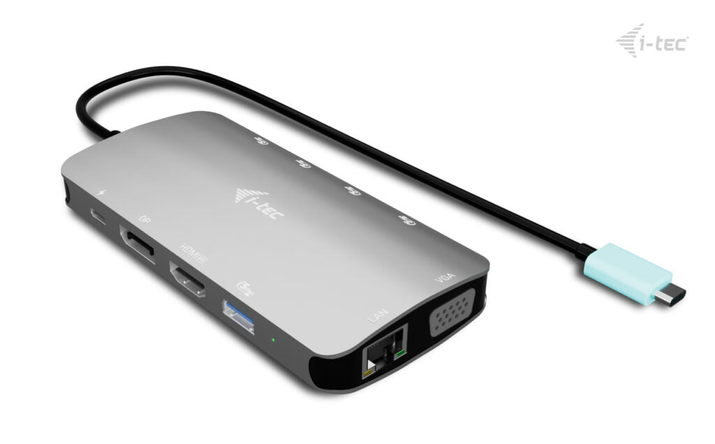 i-tec USB-C Métal Nano Station d'accueil 3x Écran (DP, HDMI et VGA) + Power Delivery 100 W
