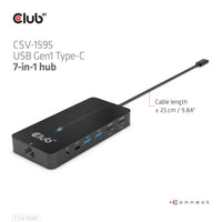 CLUB3D USB Gen1 Type-C 7-in-1 hub with 2x HDMI, 2x USB Gen1 Type-A, 1x RJ45, 1x 3.5mm Audio, 1x USB Gen1 Type-C 100W Female port