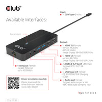 CLUB3D USB Gen1 Type-C 7-in-1 hub with 2x HDMI, 2x USB Gen1 Type-A, 1x RJ45, 1x 3.5mm Audio, 1x USB Gen1 Type-C 100W Female port
