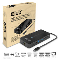 CLUB3D USB Gen1 Type-C 7-in-1 hub with 2x HDMI, 2x USB Gen1 Type-A, 1x RJ45, 1x 3.5mm Audio, 1x USB Gen1 Type-C 100W Female port