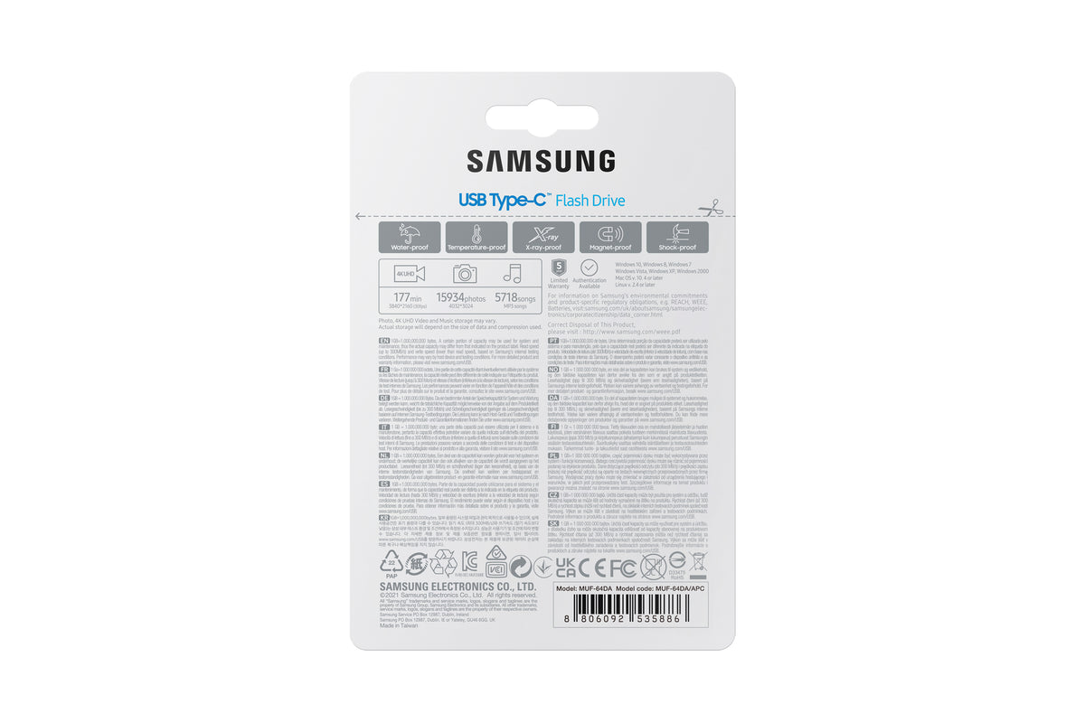 Samsung MUF-64DA USB-Stick 64 GB USB Typ-C 3.2 Gen 1 (3.1 Gen 1) Blau