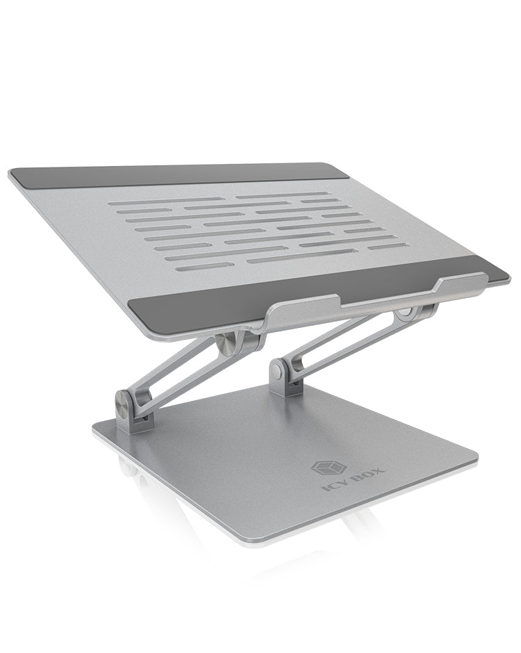 ICY BOX IB-NH300, Notebookhalter höhenverstellbar, Aluminium, für Notebooks bis 17" (43 cm)