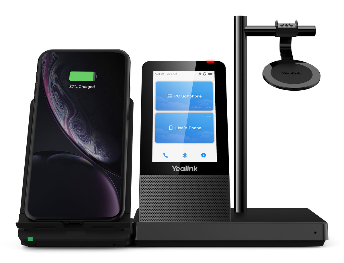 Yealink WH66 Mono UC Kopfhörer Kabellos Kopfband Büro/Callcenter USB Typ-A Bluetooth Ladestation Schwarz