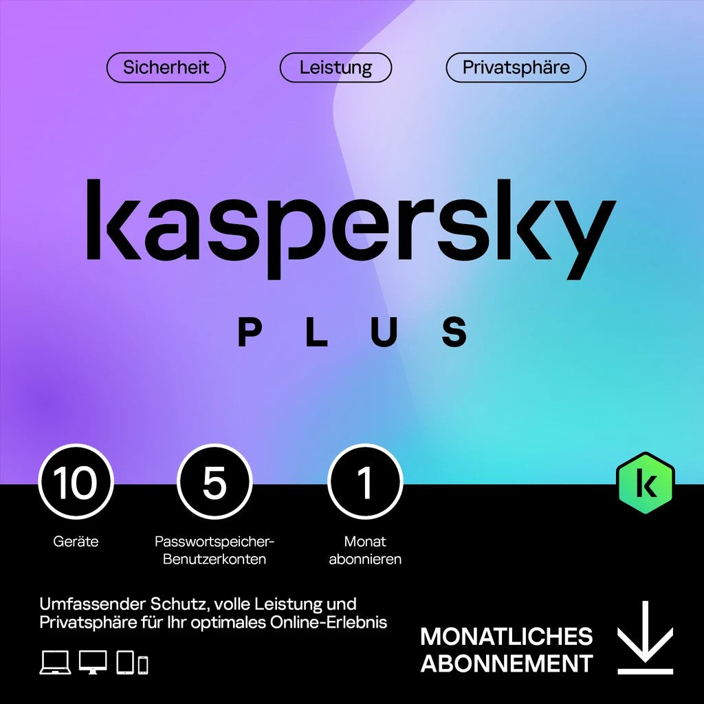 Kaspersky Plus – 10 Device. 1 Month - Subscription (ABO) – ESD-DownloadESD