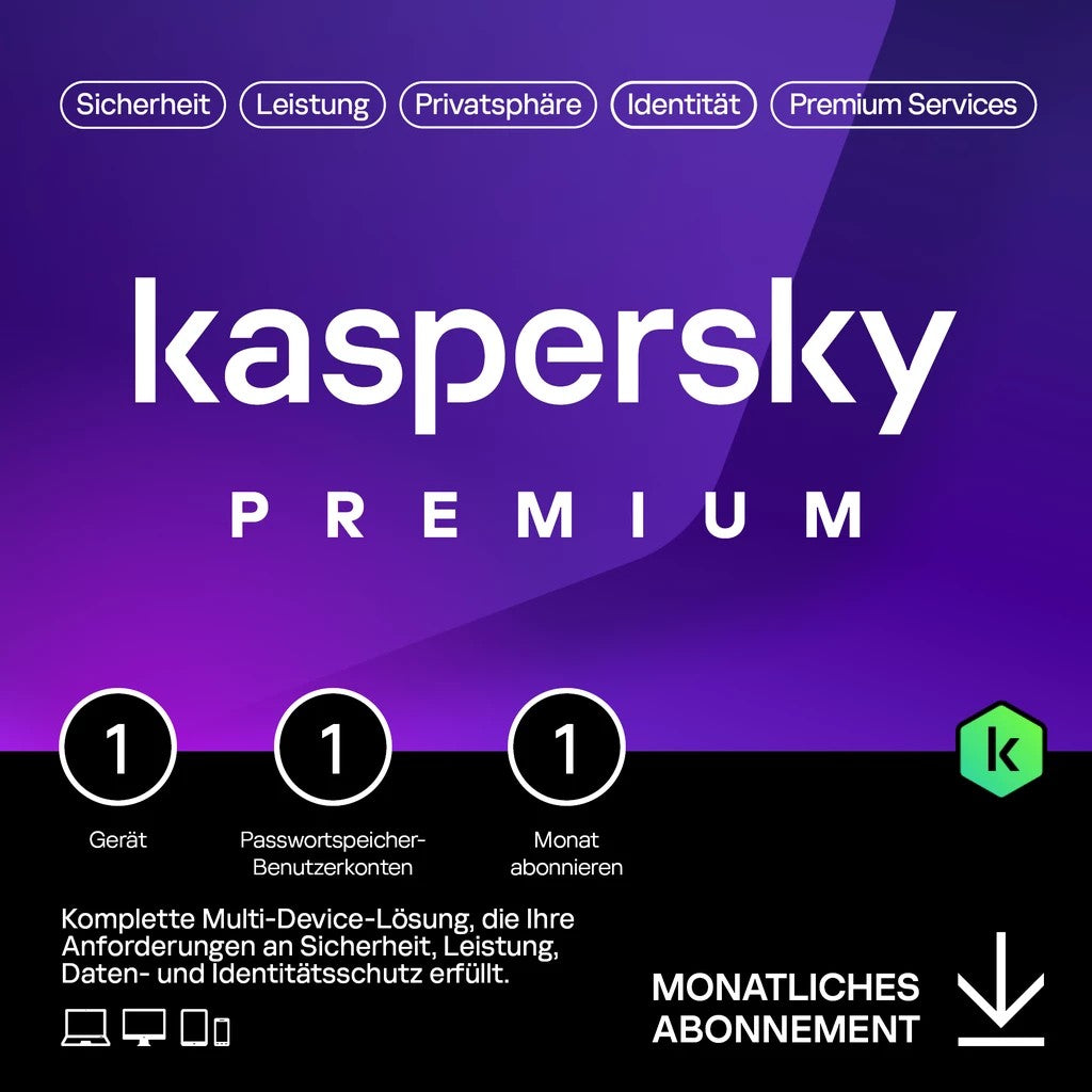 Kaspersky Premium – 1 Devices. 1 Month - Subscription (ABO) – ESD-DownloadESD