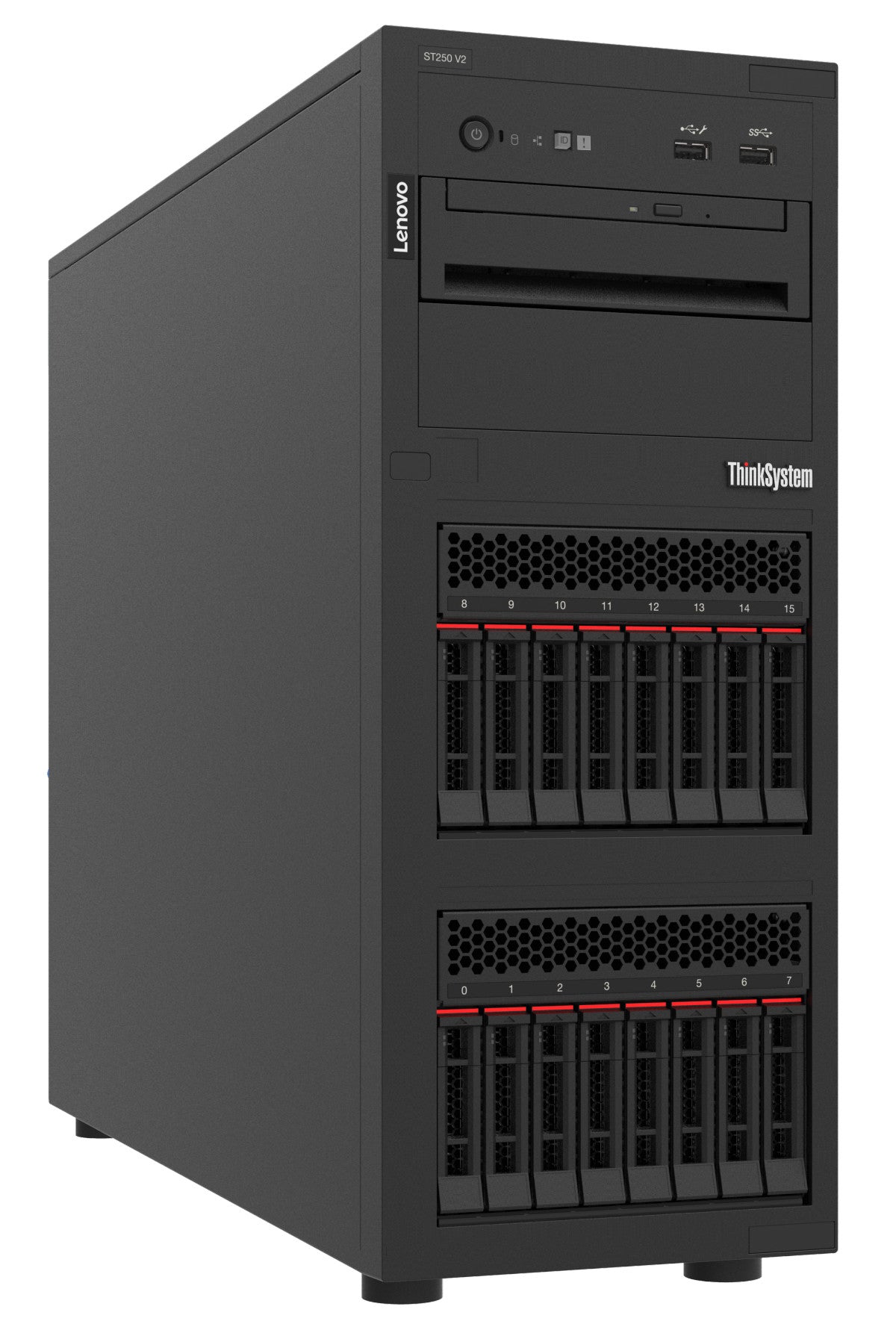 Lenovo ThinkSystem ST250 V2 Server 0 GB Tower Intel Xeon E E-2378 2,6 GHz 32 GB DDR4-SDRAM 750 W