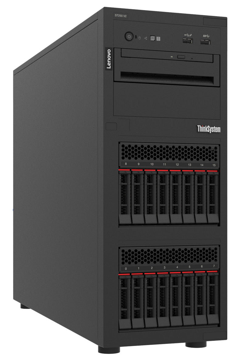 Lenovo ThinkSystem ST250 V2 Server 0 GB Tower Intel Xeon E E-2378 2,6 GHz 32 GB DDR4-SDRAM 750 W