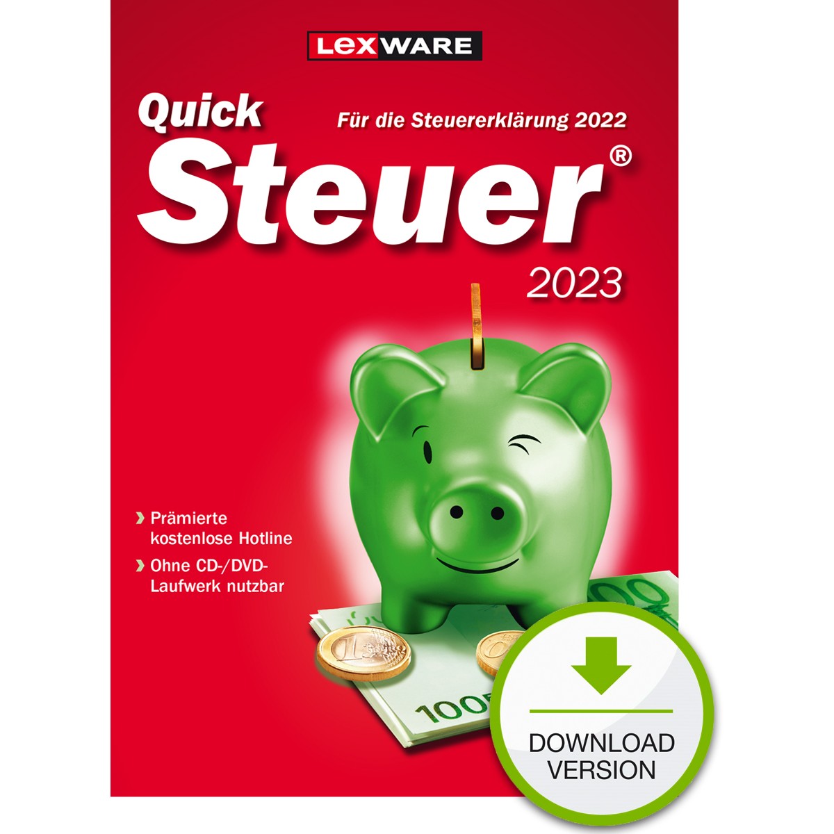 Lexware Quicksteuer 2023 - 1 Device. bis zu 3 Steuererklärungen - ESD-DownloadESD