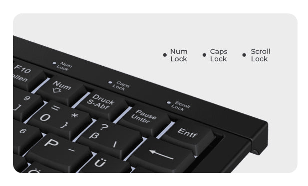 KeySonic KSK-3011ELC (DE), Super-Mini Tastatur, integrierter Numernblock black, Combo