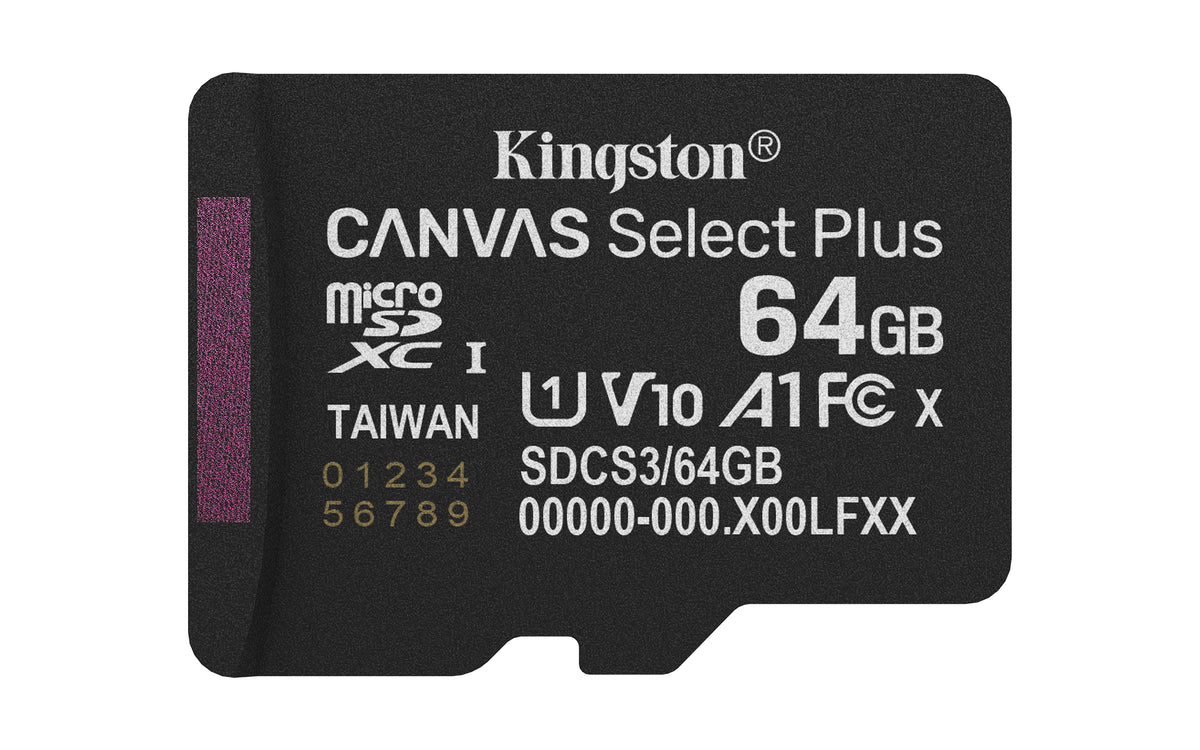 Kingston Technology 64GB micSDXC Canvas Select Plus Gen3 100R A1 (Ohne SD-Adapter)