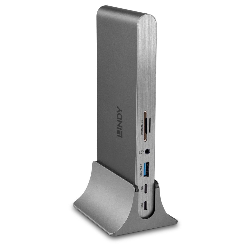 Lindy 43349 laptop-dockingstation & portreplikator Kabelgebunden USB 3.2 Gen 1 (3.1 Gen 1) Type-C Silber