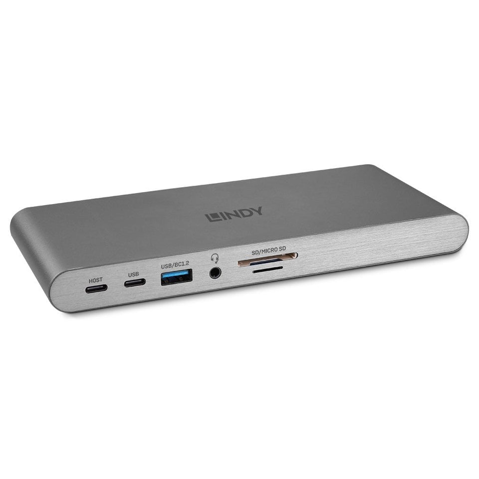 Lindy 43349 Station d'accueil et réplicateur de ports pour ordinateur portable Filaire USB 3.2 Gen 1 (3.1 Gen 1) Type-C Argent
