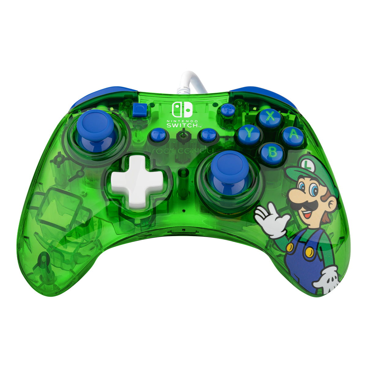 PDP Rock Candy: Luigi Lime Blau, Grün, Durchscheinend USB Gamepad Analog / Digital Nintendo Switch, Nintendo Switch Lite, Nintendo Switch OLED