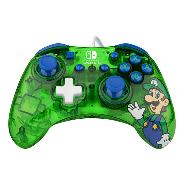 PDP Rock Candy: Luigi Lime Blau, Grün, Durchscheinend USB Gamepad Analog / Digital Nintendo Switch, Nintendo Switch Lite, Nintendo Switch OLED