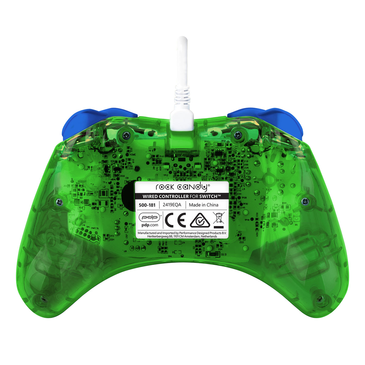 PDP Rock Candy: Luigi Lime Blau, Grün, Durchscheinend USB Gamepad Analog / Digital Nintendo Switch, Nintendo Switch Lite, Nintendo Switch OLED