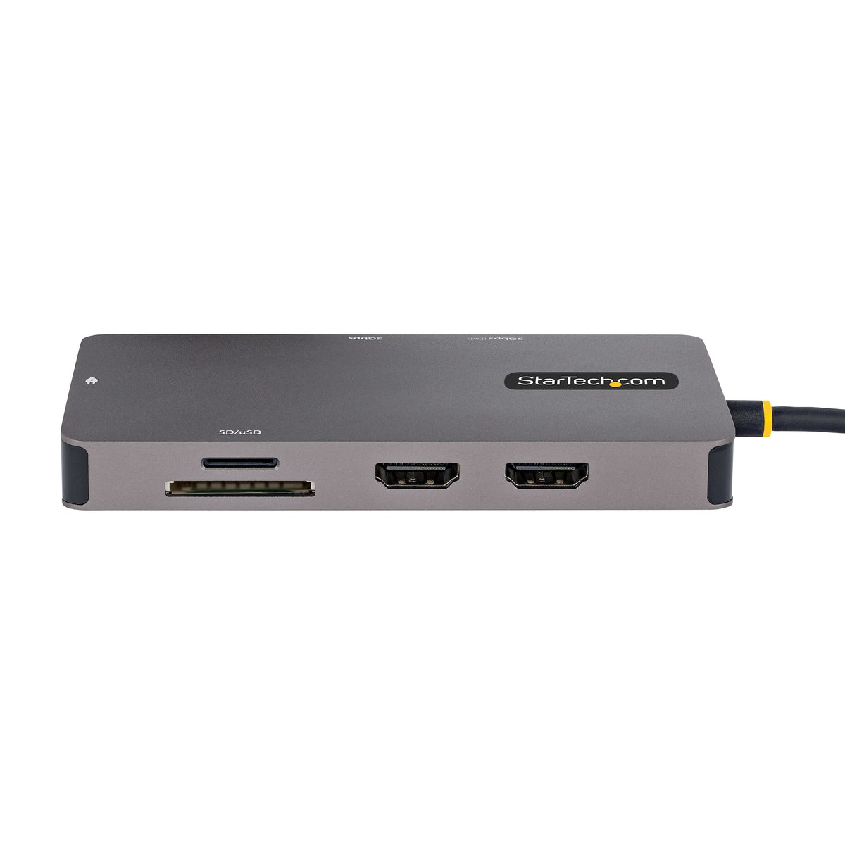 StarTech.com USB C Multiport Adapter, USB C auf Dual HDMI Video, 4K 60Hz, 5Gbit/s USB-A Hub, 100W PD Pass-through/GbE/SD-MicroSD Kartenleser, Reiseadapter/Laptop Dockingstation, Thunderbolt 3&4 Kompatibel