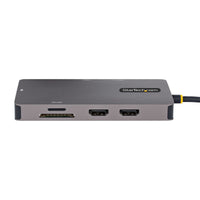 StarTech.com USB C Multiport Adapter, USB C auf Dual HDMI Video, 4K 60Hz, 5Gbit/s USB-A Hub, 100W PD Pass-through/GbE/SD-MicroSD Kartenleser, Reiseadapter/Laptop Dockingstation, Thunderbolt 3&4 Kompatibel