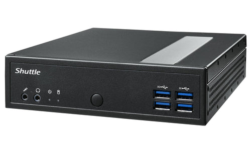 Shuttle XPC Slim SystemDL3000XA, Intel N100, 8GB RAM, 128GB SSD M.2 (NVMe), 2x LAN (2x 2.5Gbit), 2xCOM, 1xHDMI, 1xDP, 1x VGA, lüfterlos, 24/7 Dauerbetrie