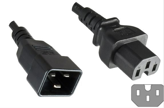 Microconnect PE152018 Stromkabel Schwarz 1,8 m C20-Koppler C15-Koppler