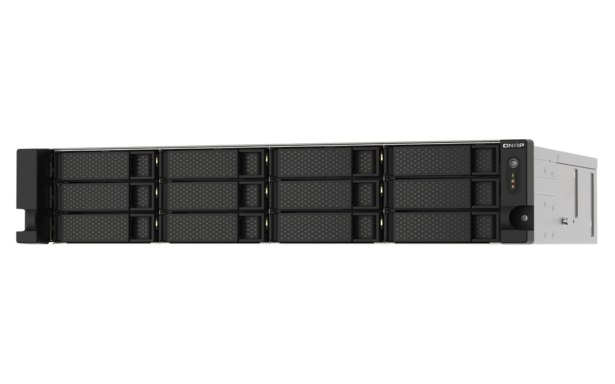QNAP TS-1273AU-RP-8G NAS & Speicherserver Rack (2U) Ryzen Embedded V1500B 8 GB DDR4 0 TB QNAP QTS Aluminium, Schwarz