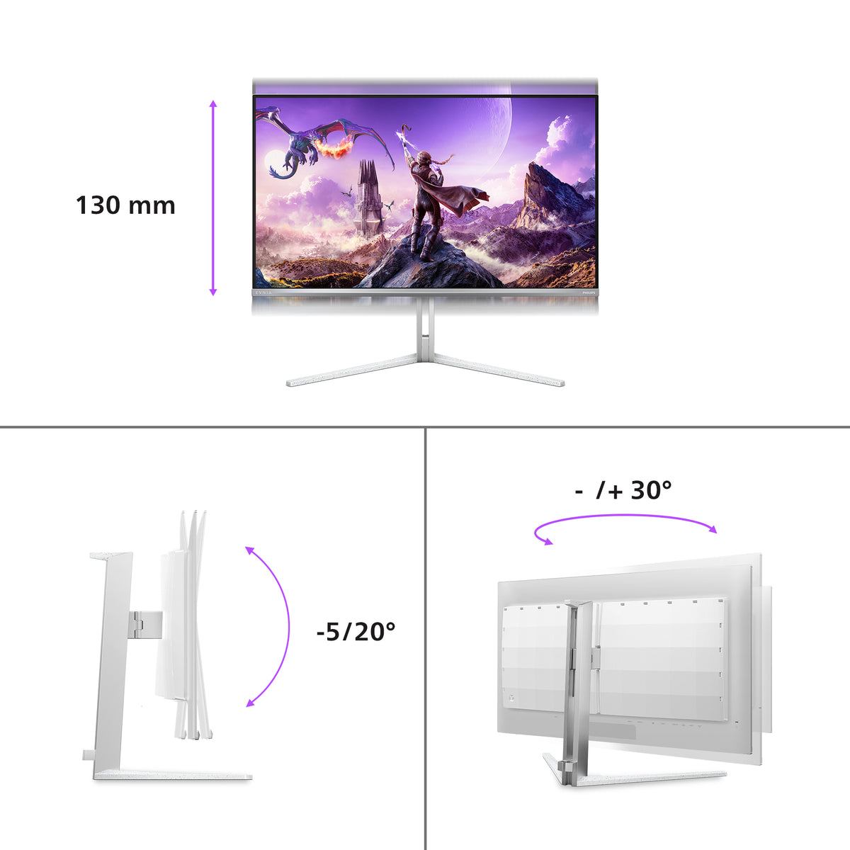 Philips Evnia 8000 32M2N8900/00 Computerbildschirm 80 cm (31.5") 3840 x 2160 Pixel 4K Ultra HD QD-OLED Weiß